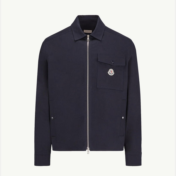 Cotton Gabardine Zip-Up Shirt Jacket