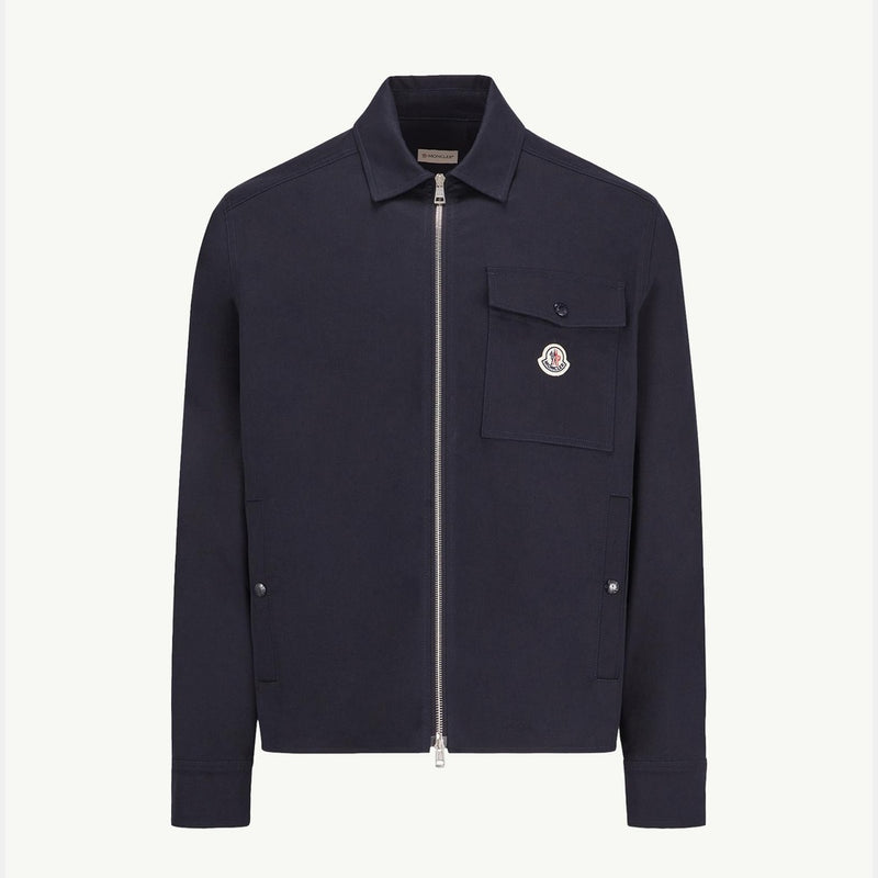 Cotton Gabardine Zip-Up Shirt Jacket