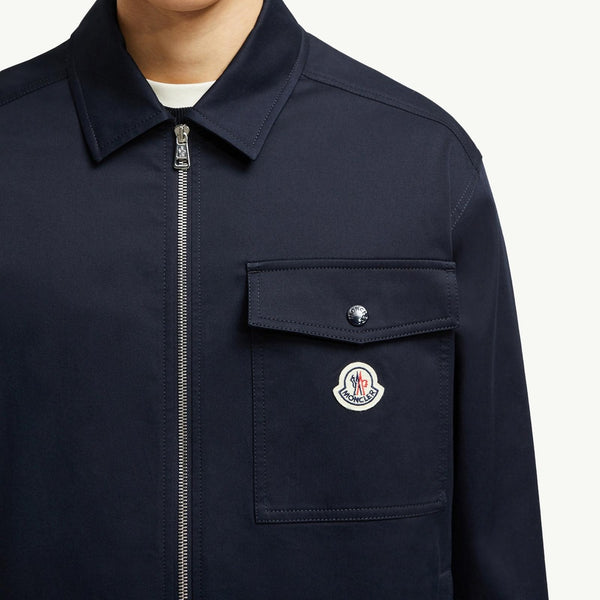 Cotton Gabardine Zip-Up Shirt Jacket
