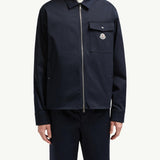 Cotton Gabardine Zip-Up Shirt Jacket