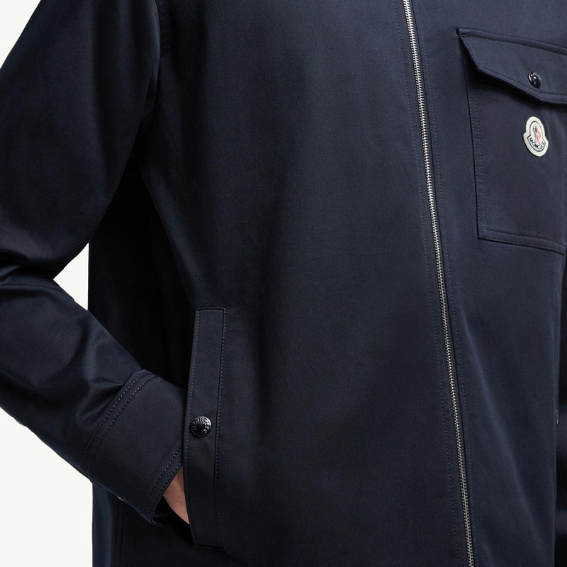 Cotton Gabardine Zip-Up Shirt Jacket