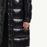 Hanoverian Hooded Square-Quilted Long Down Jacket