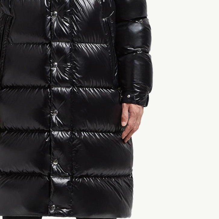 Hanoverian Hooded Square-Quilted Long Down Jacket