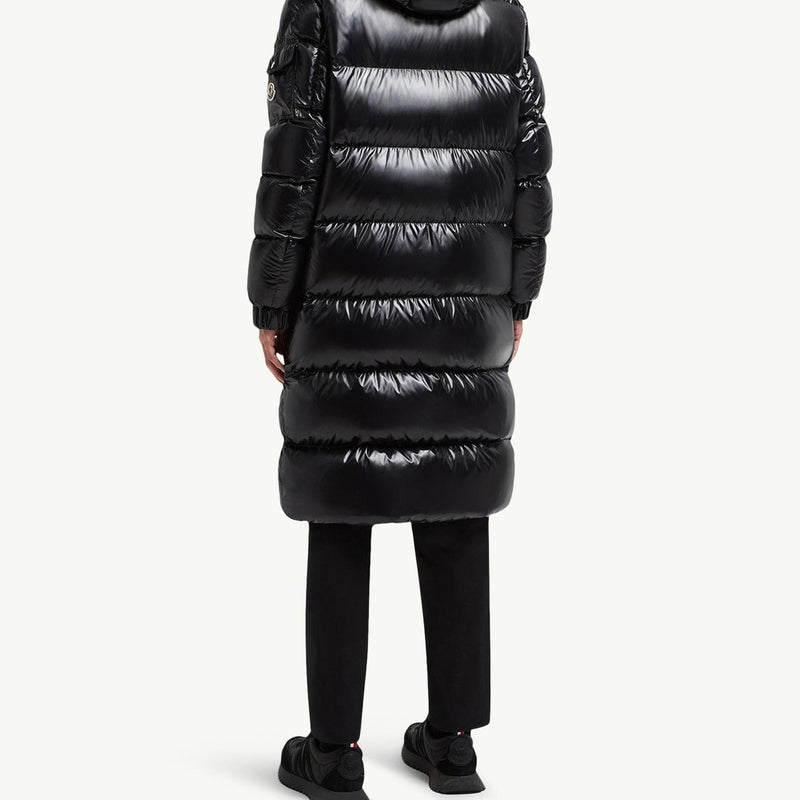 Hanoverian Hooded Square-Quilted Long Down Jacket