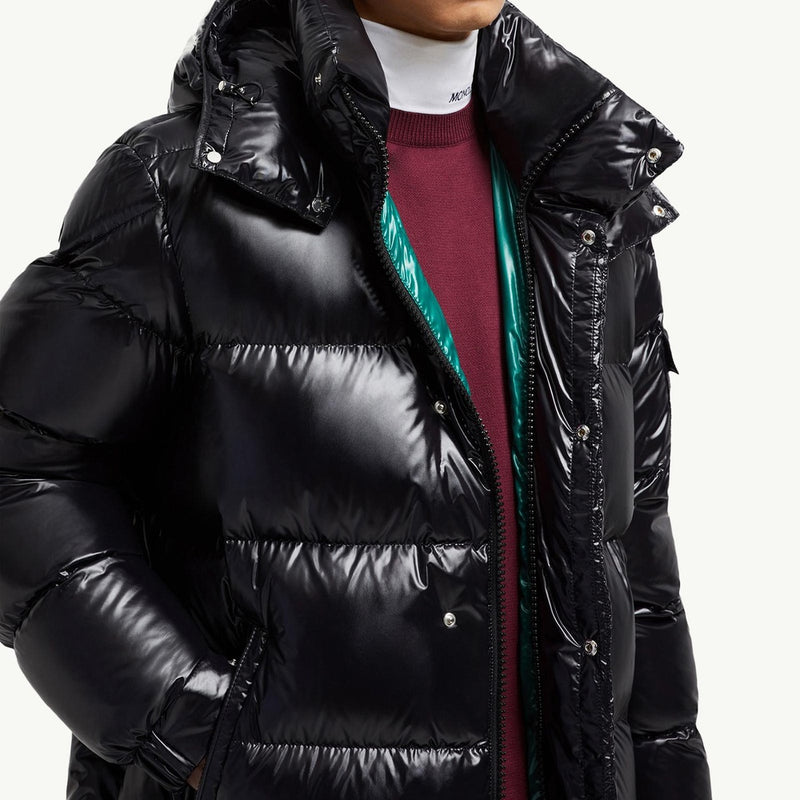 Hanoverian Hooded Square-Quilted Long Down Jacket
