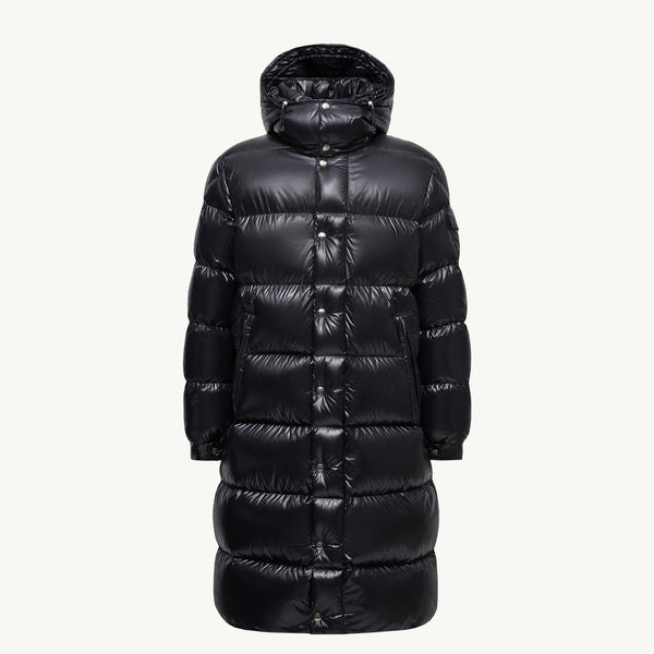 Hanoverian Hooded Square-Quilted Long Down Jacket