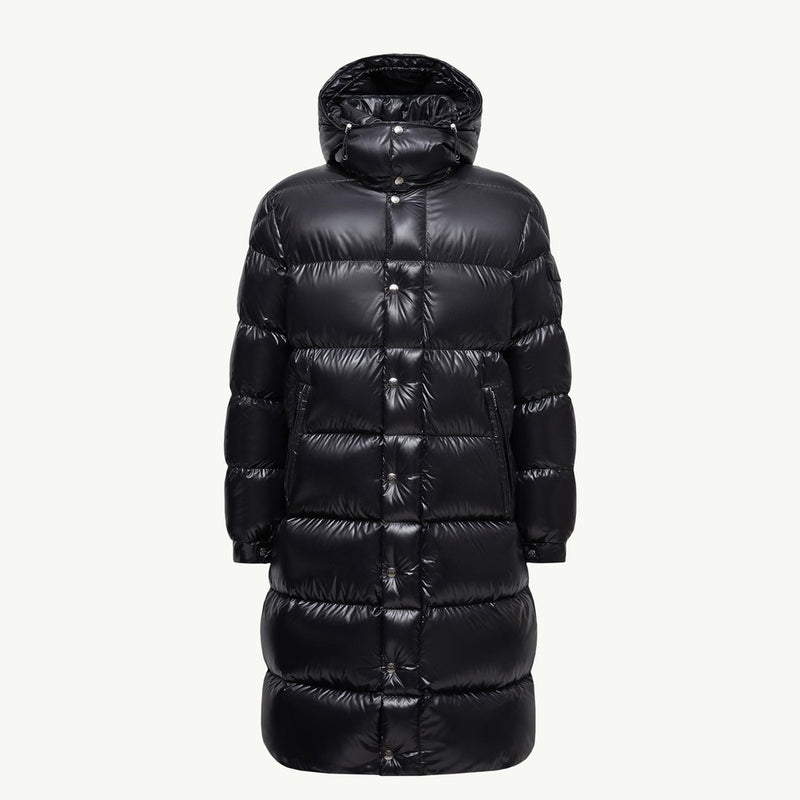 Hanoverian Hooded Square-Quilted Long Down Jacket
