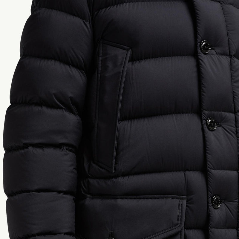 Clunye Hooded Mid-Length Down Jacket