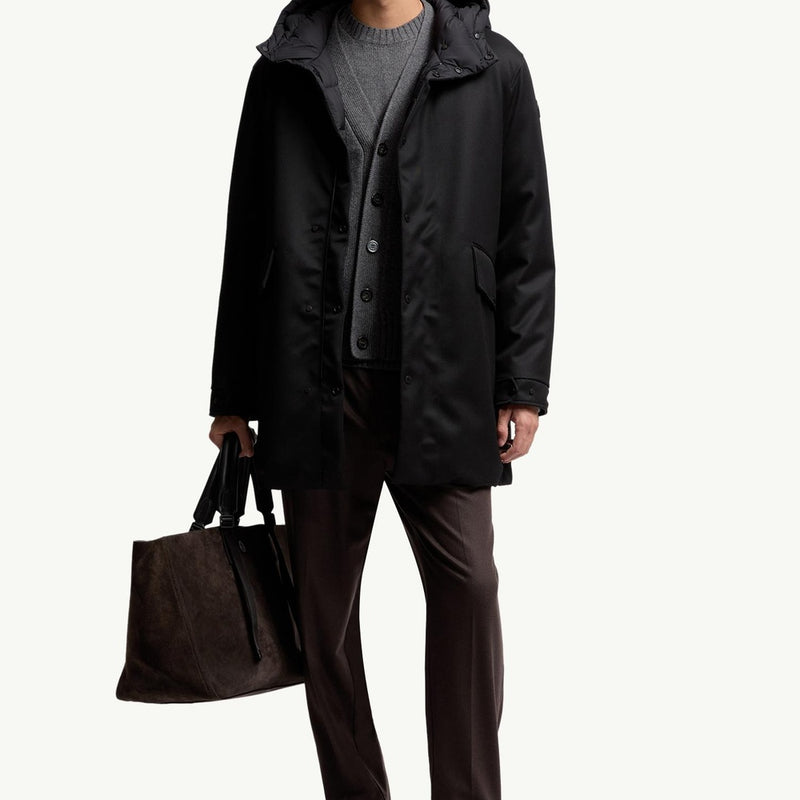 Merri Reversibe Wool Hooded Long Down Jacket