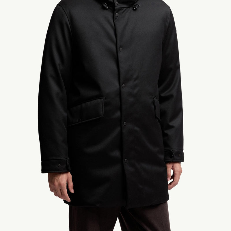 Merri Reversibe Wool Hooded Long Down Jacket