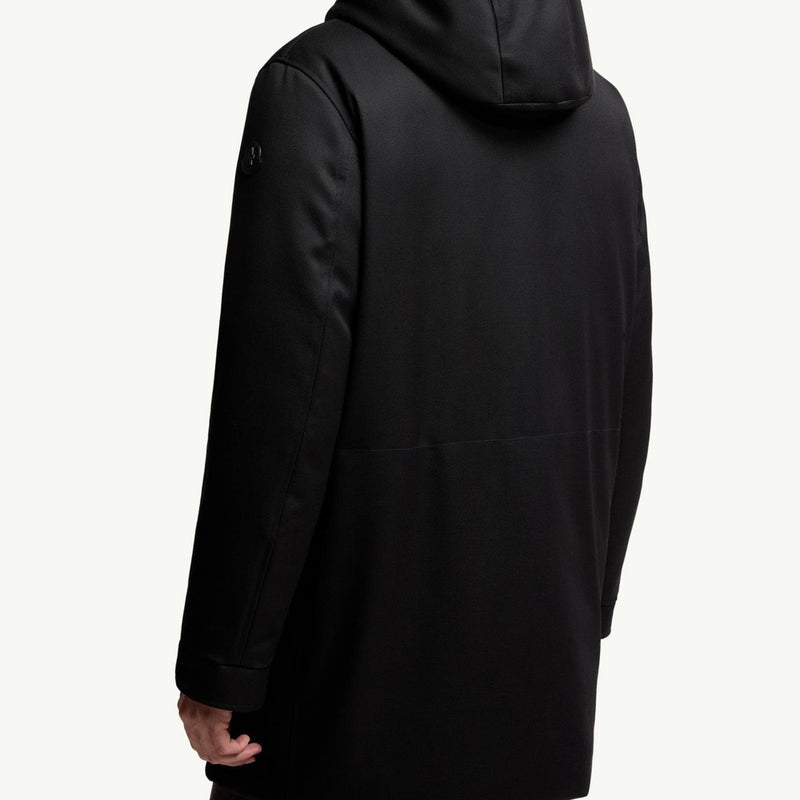 Merri Reversibe Wool Hooded Long Down Jacket
