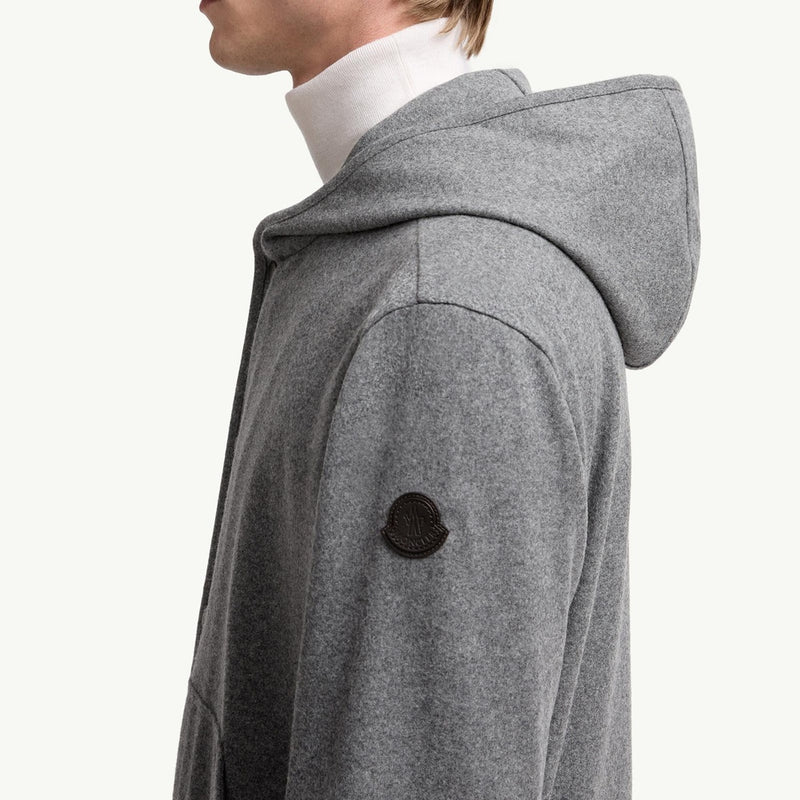 Wool Blend Zip-Up Hoodie