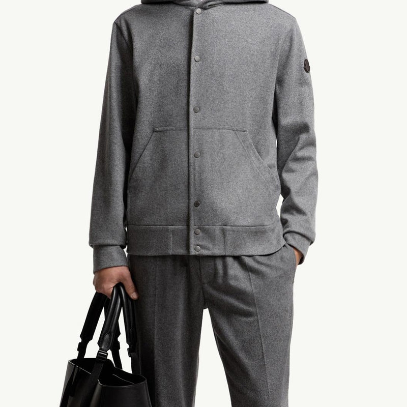 Wool Blend Zip-Up Hoodie