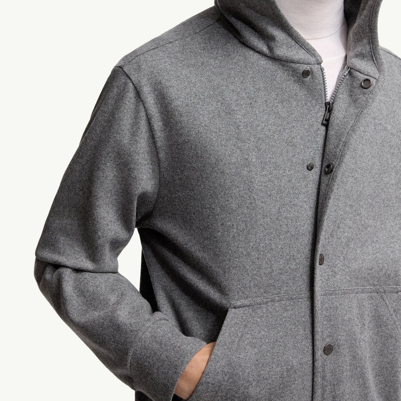 Wool Blend Zip-Up Hoodie