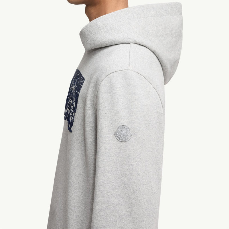 Embroidered Mountain Logo Cotton Hoodie