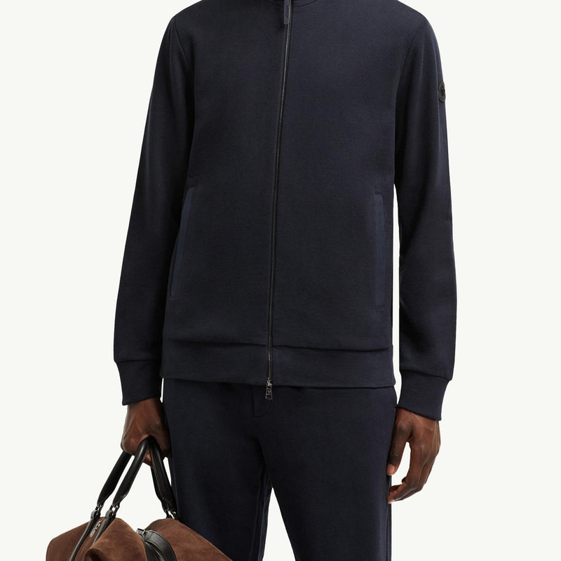 Suede-Trimmed Cotton & Cashmere Sweatshirt