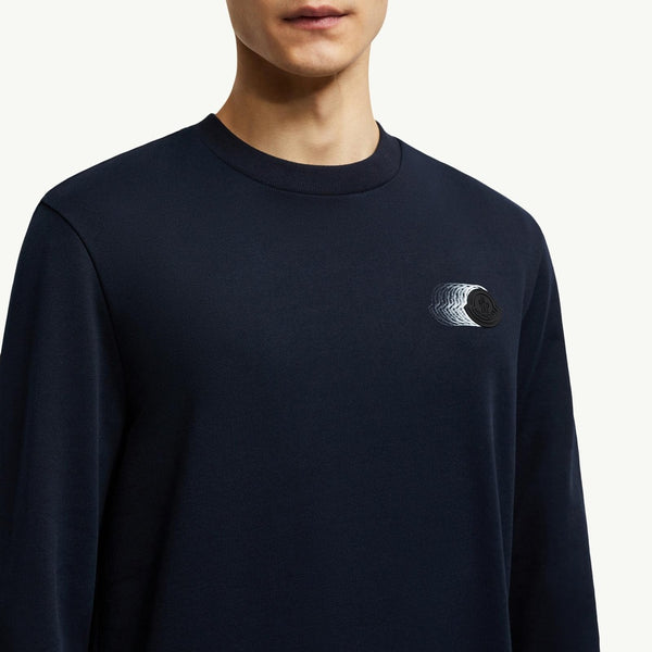 Faded Logo Motif Cotton Sweatshirt