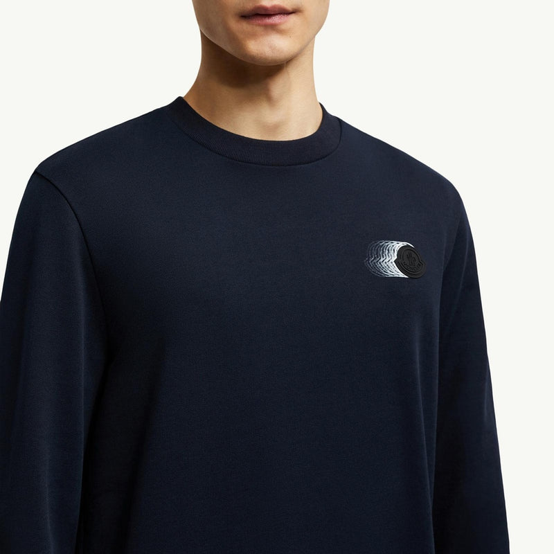 Faded Logo Motif Cotton Sweatshirt