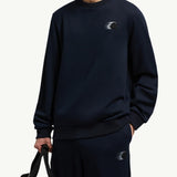 Faded Logo Motif Cotton Sweatshirt