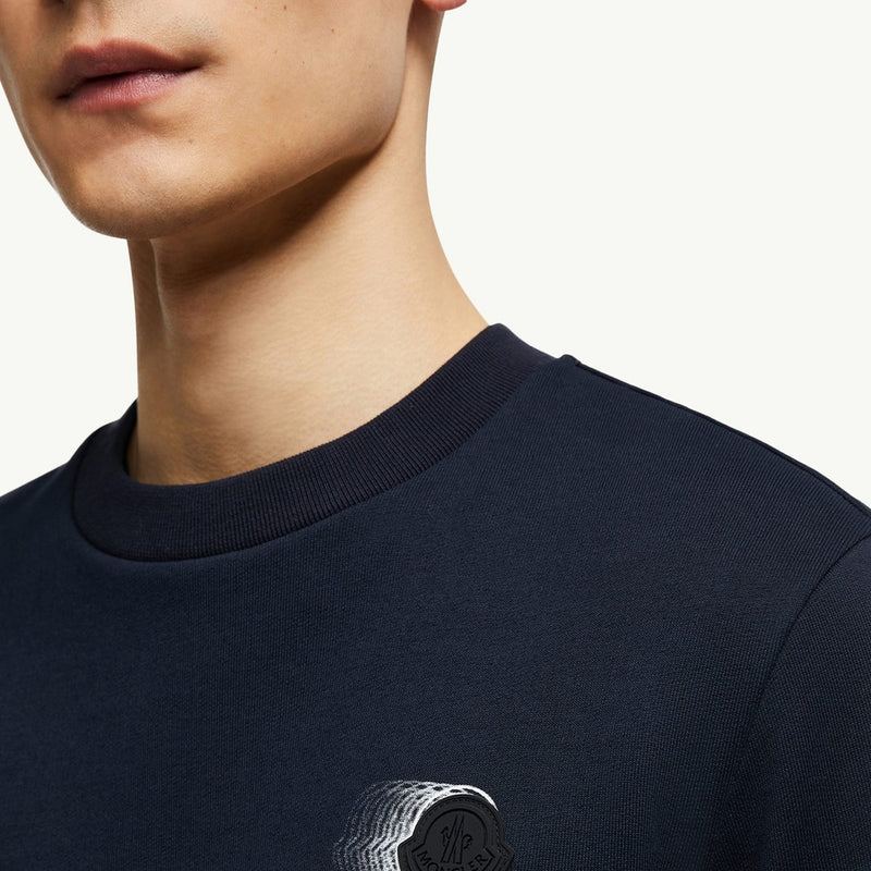 Faded Logo Motif Cotton Sweatshirt