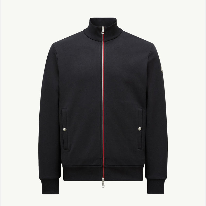 Tricolor-Trimmed Cotton Zip-Up Sweatshirt