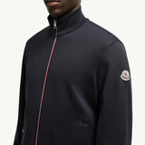 Tricolor-Trimmed Cotton Zip-Up Sweatshirt