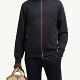 Tricolor-Trimmed Cotton Zip-Up Sweatshirt