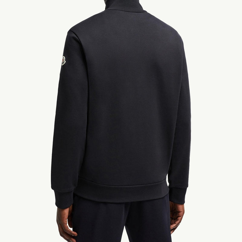 Tricolor-Trimmed Cotton Zip-Up Sweatshirt