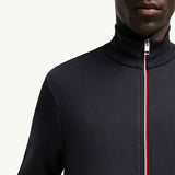 Tricolor-Trimmed Cotton Zip-Up Sweatshirt