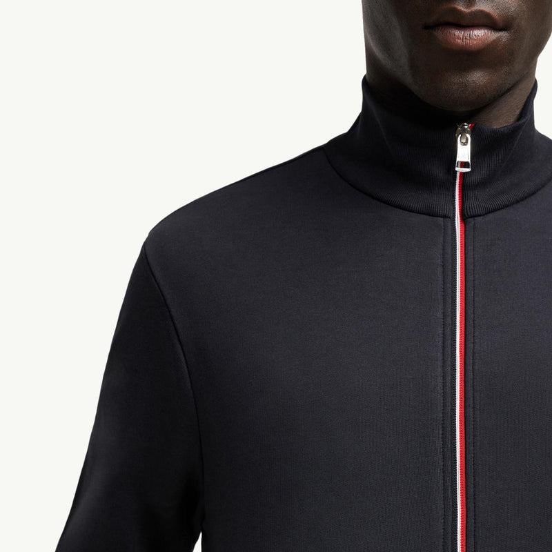 Tricolor-Trimmed Cotton Zip-Up Sweatshirt