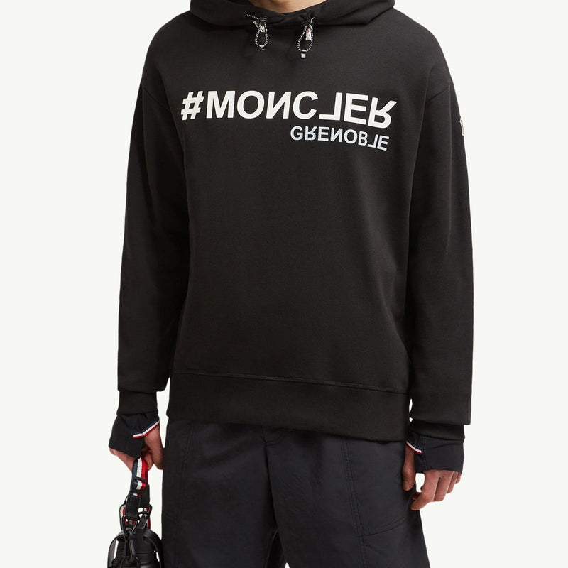 Mirrored Logo Cotton Hoodie