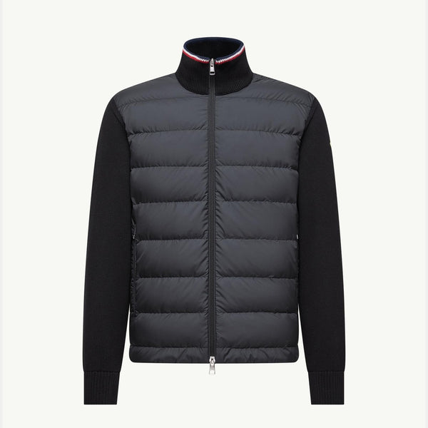 Padded Zip-Up Cotton Cardigan