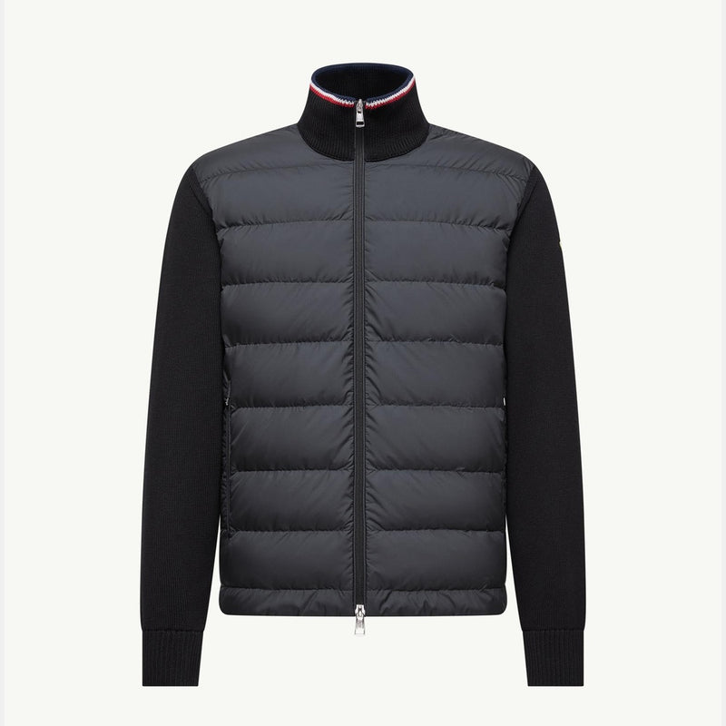 Padded Zip-Up Cotton Cardigan