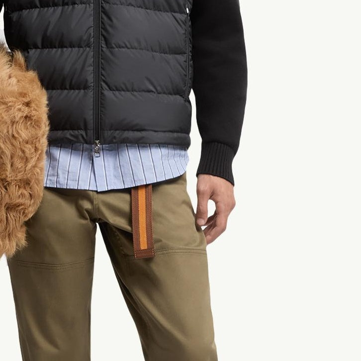 Padded Zip-Up Cotton Cardigan