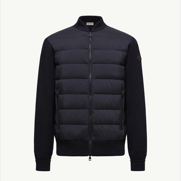 Padded Wool Zip-Up Cardigan