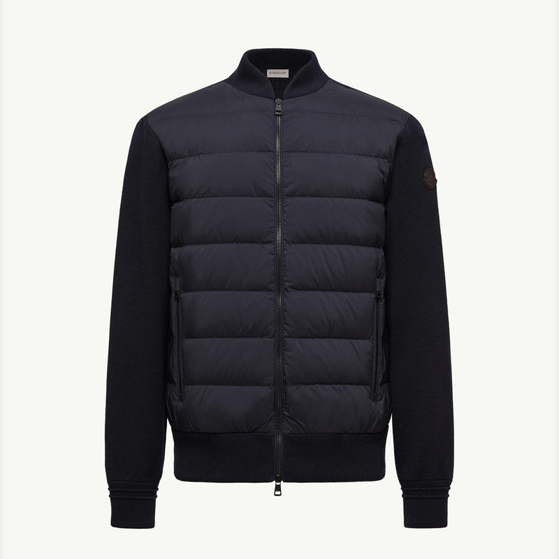 Padded Wool Zip-Up Cardigan