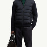 Padded Wool Zip-Up Cardigan