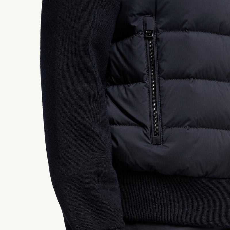 Padded Wool Zip-Up Cardigan