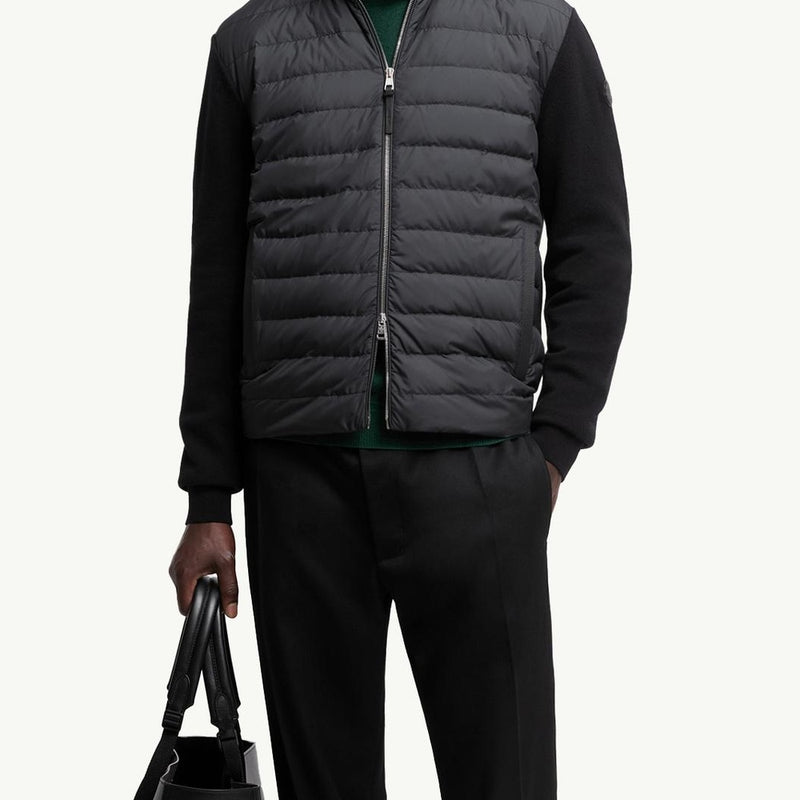 Padded Wool & Cashmere Zip-Up Cardigan