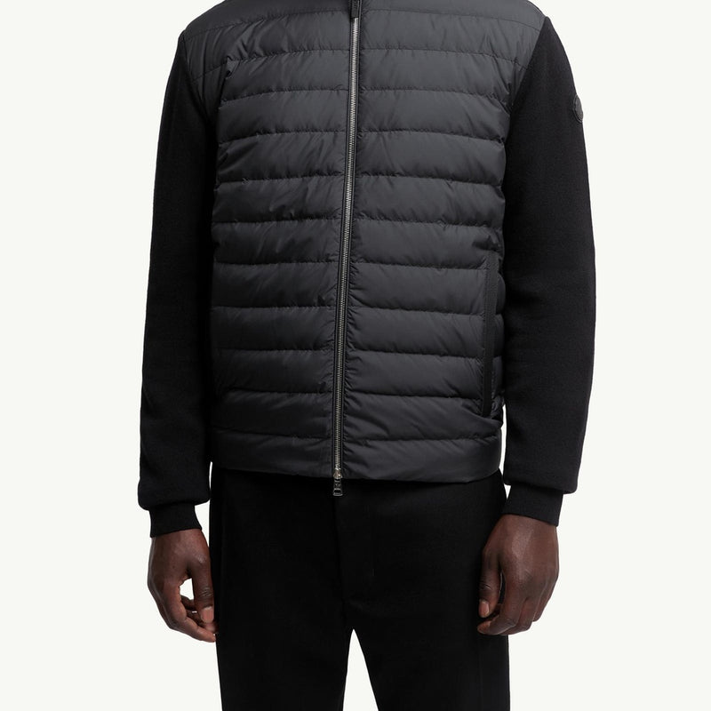 Padded Wool & Cashmere Zip-Up Cardigan