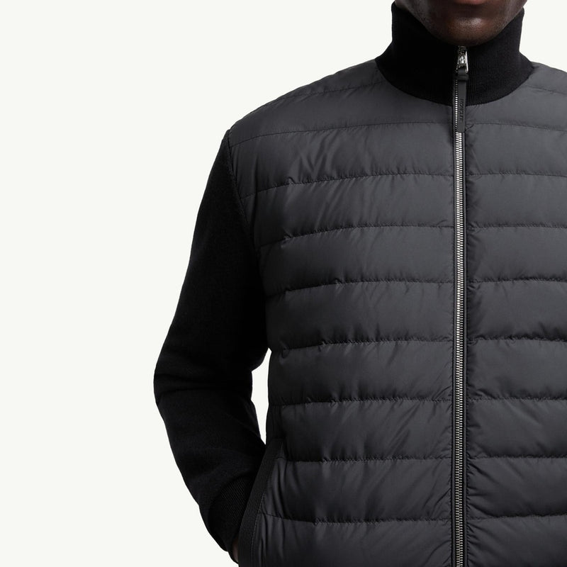 Padded Wool & Cashmere Zip-Up Cardigan