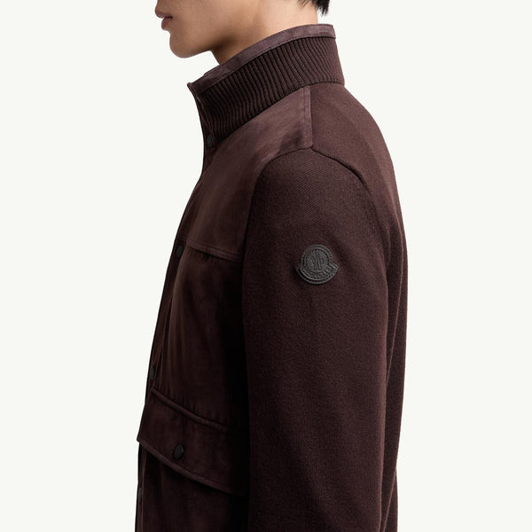 Wool & Suede Cardigan