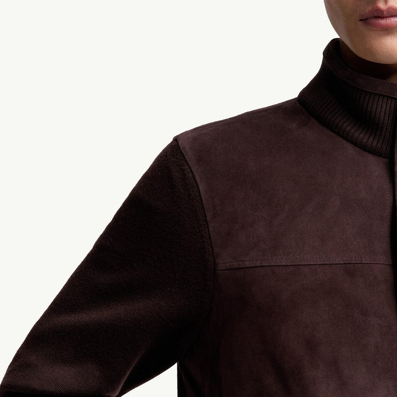 Wool & Suede Cardigan