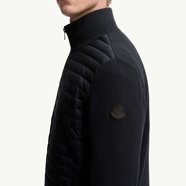 Padded Wool & Cashmere Zip-Up Cardigan