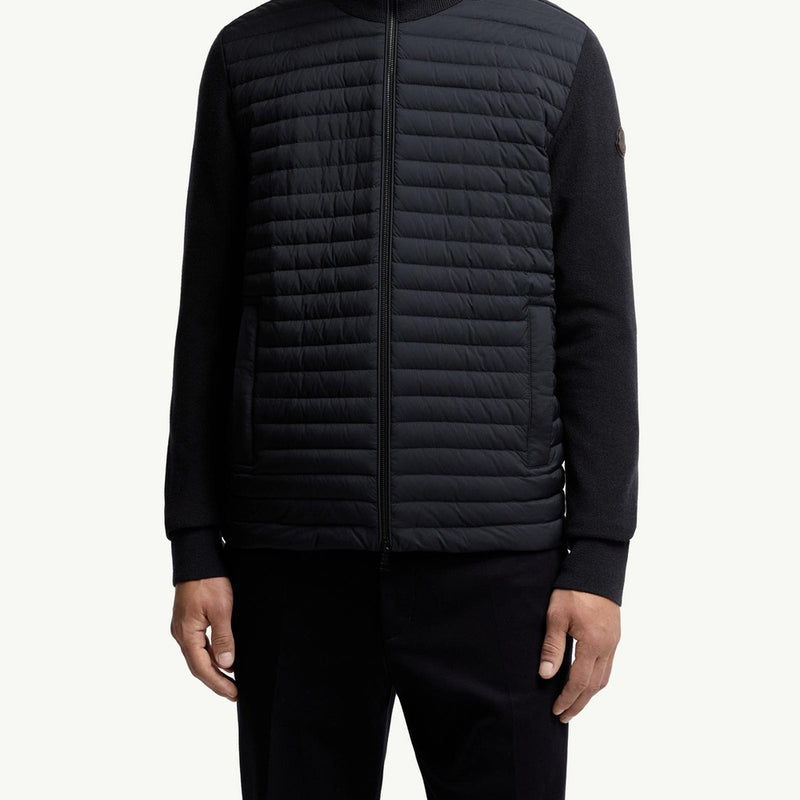 Padded Wool & Cashmere Zip-Up Cardigan