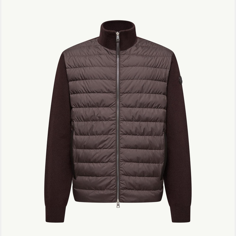 Padded Wool & Cashmere Zip-Up Cardigan