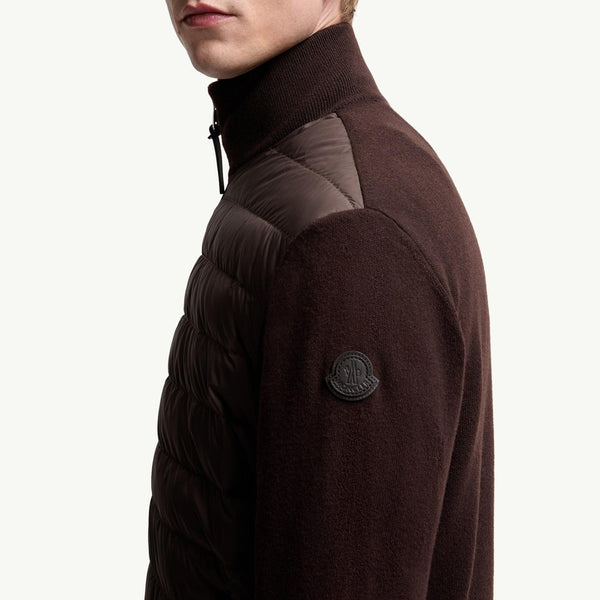 Padded Wool & Cashmere Zip-Up Cardigan