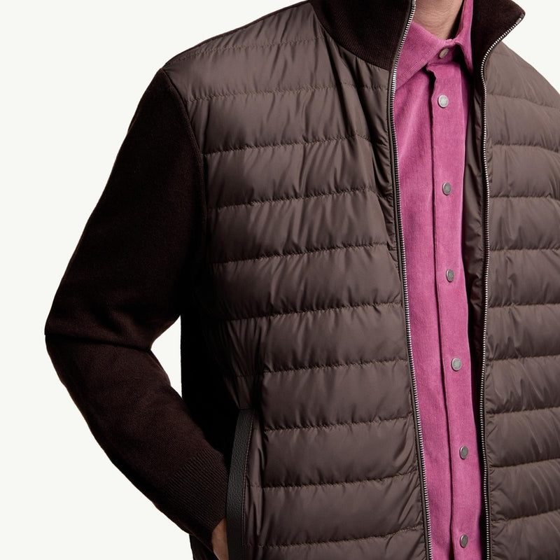 Padded Wool & Cashmere Zip-Up Cardigan