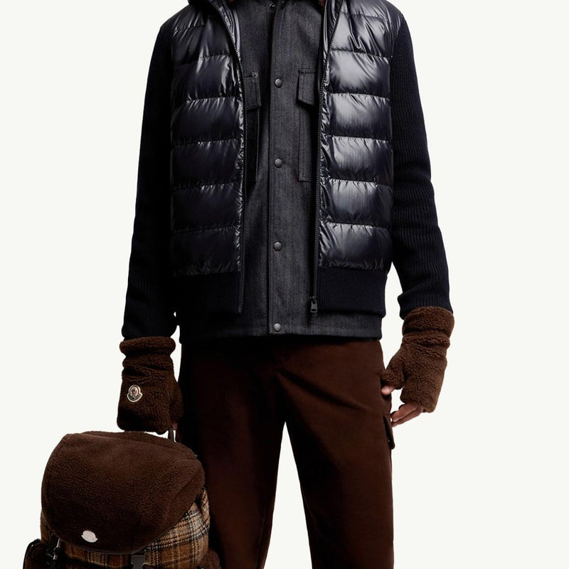 Padded Wool Zip-Up Hoodie