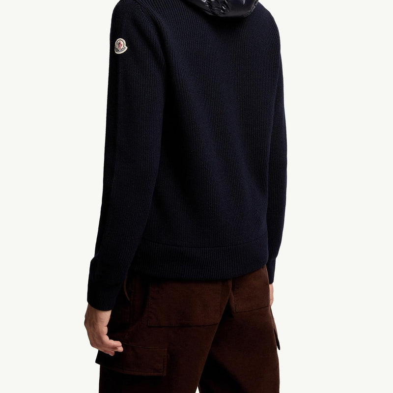 Padded Wool Zip-Up Hoodie